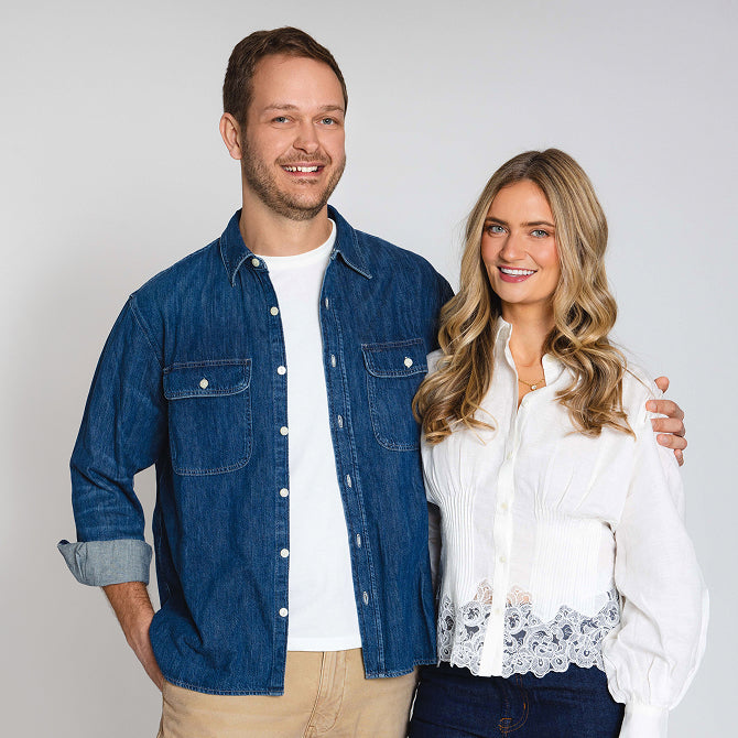BoulderBio founders Henry and Rachel Hilley standing together.