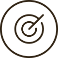 Target line icon with a bullseye in the center