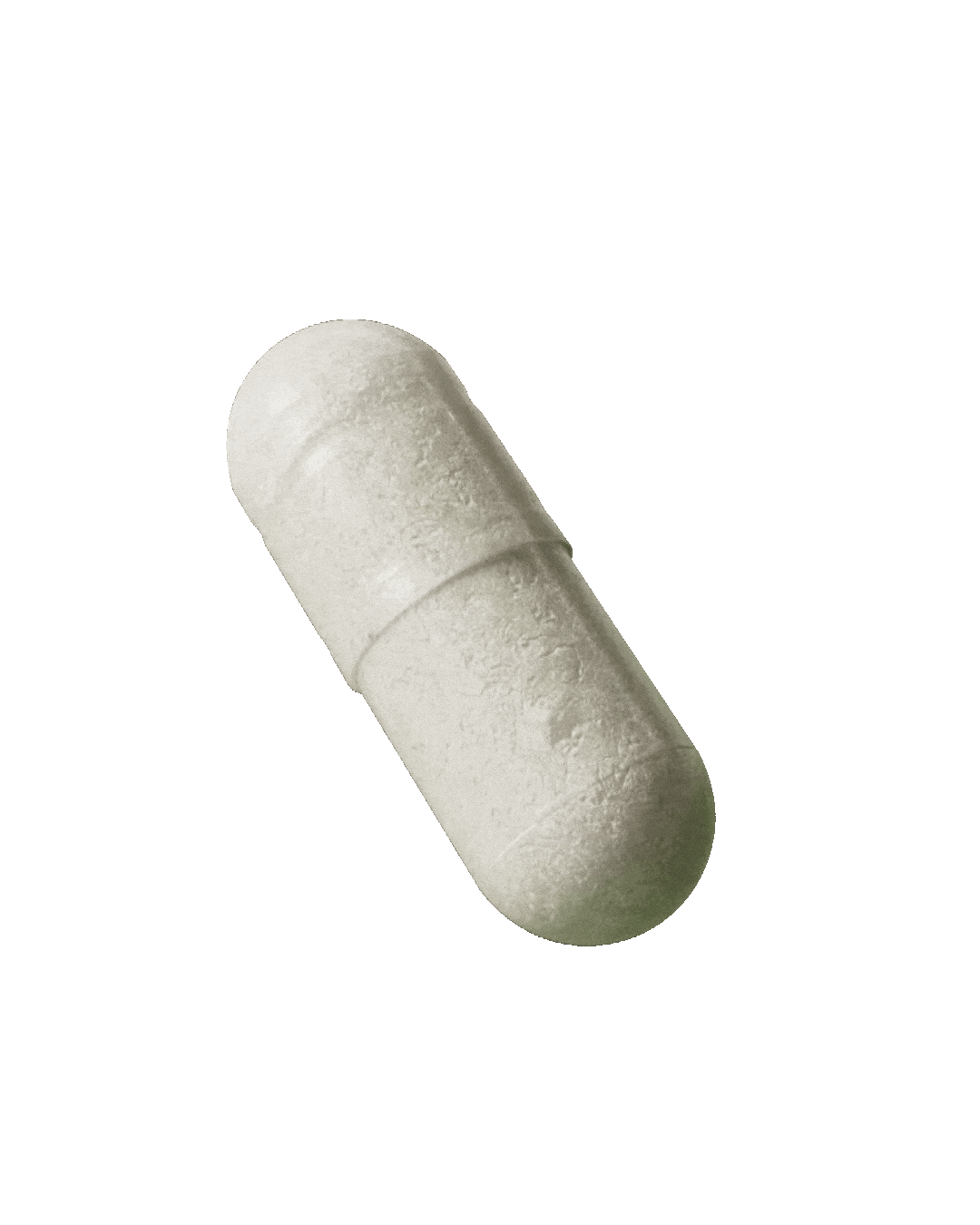 Rotating close-up of a off-white digestive enzyme capsule.